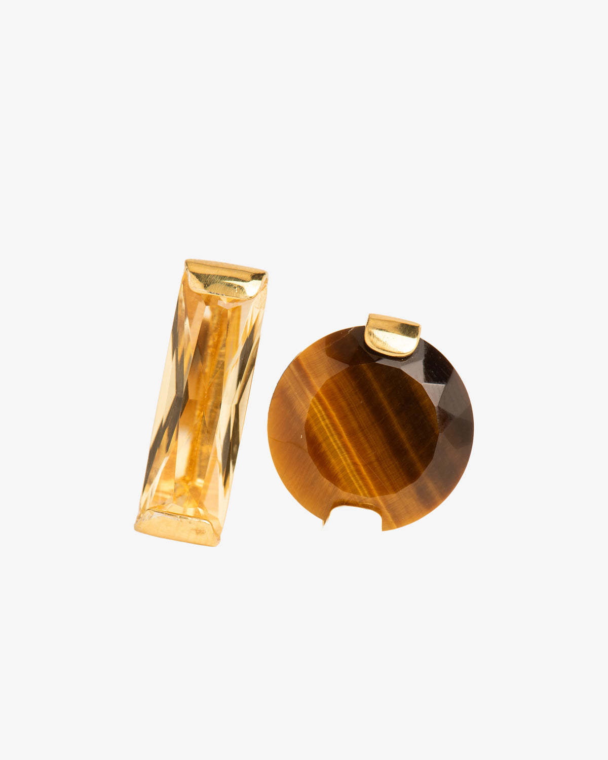 Citrine Crystal and Tiger's Eye Statement Ring