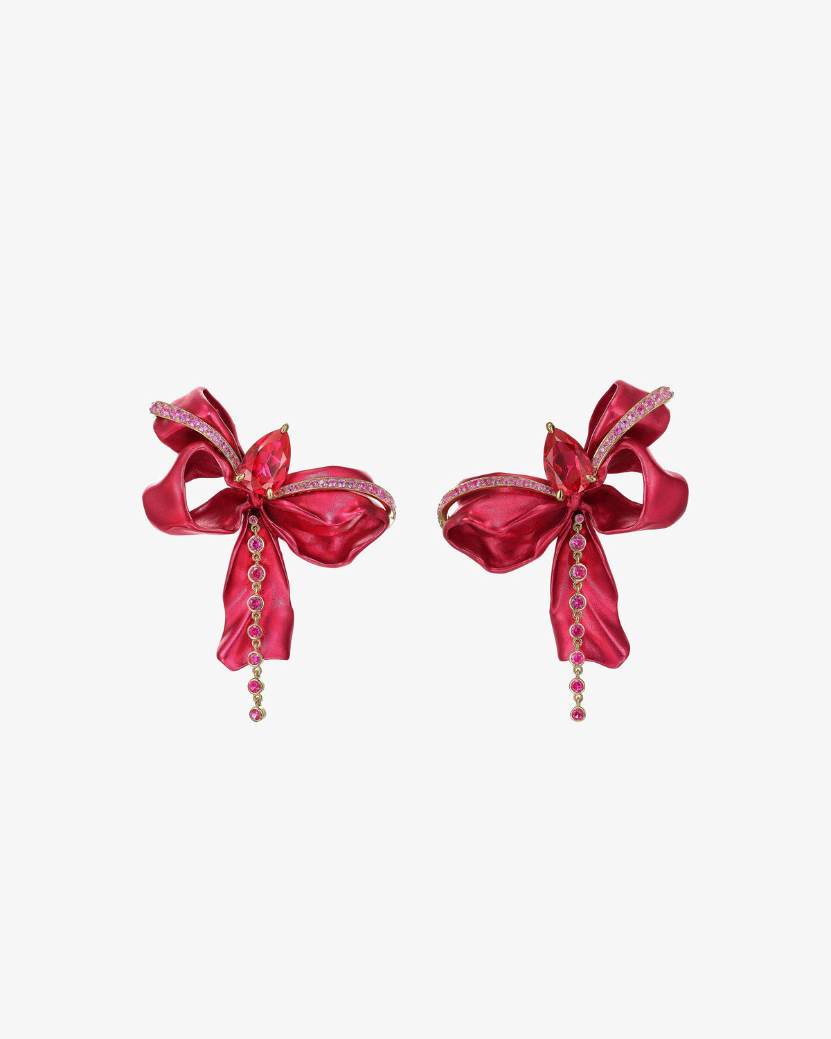 Anabela Chan Ruby Mini Bow Earrings