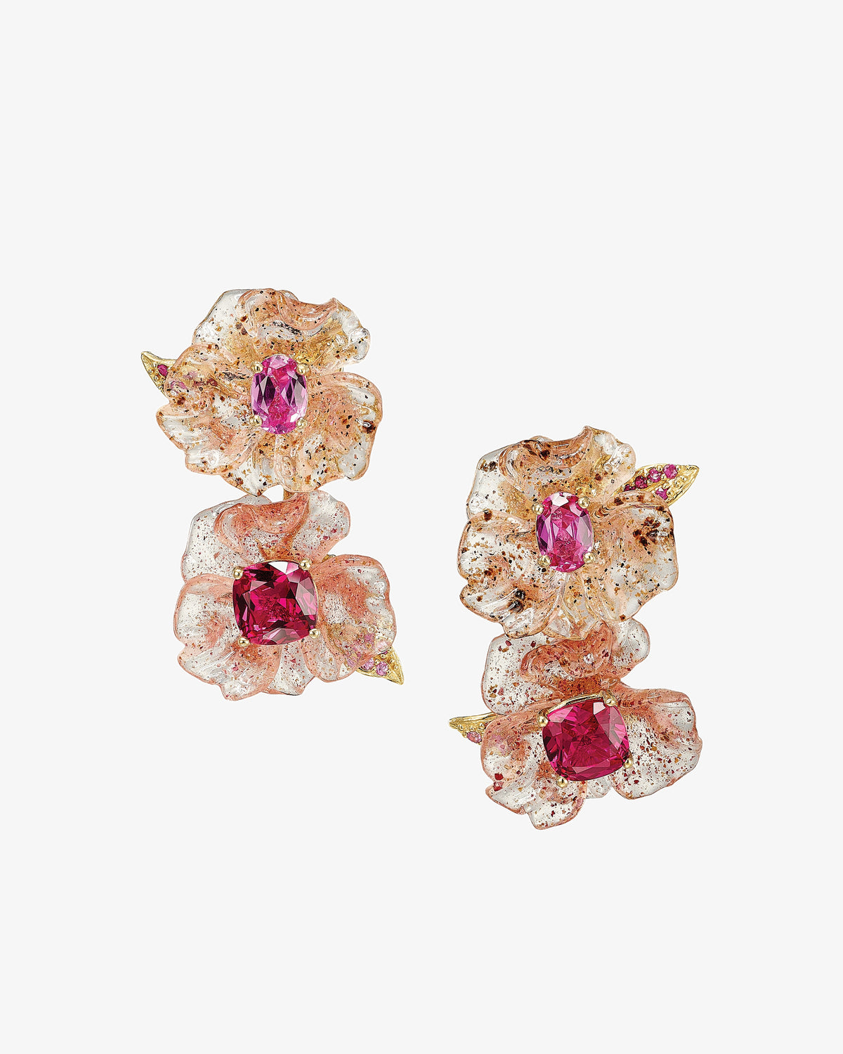 Anabela Chan Ruby Petunia Drop Earrings