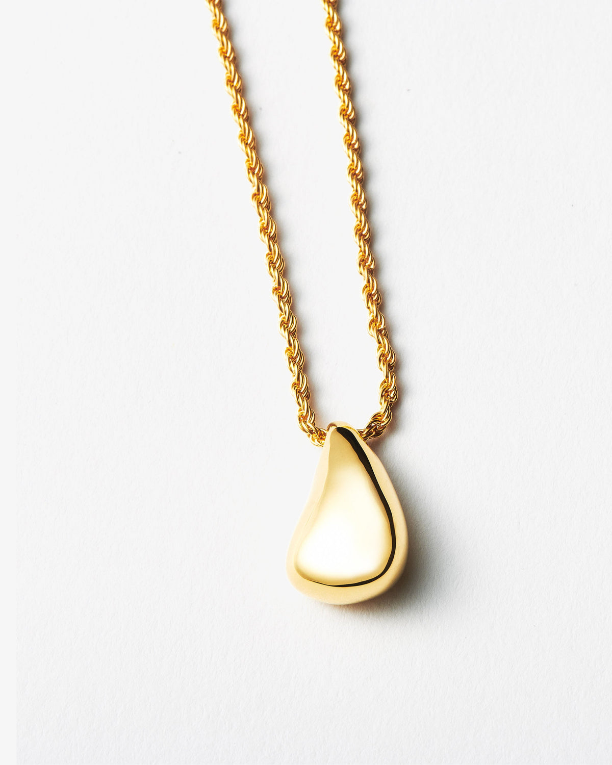 Missoma Savi Sculptural Droplet Pendant Necklace in gold-plated brass