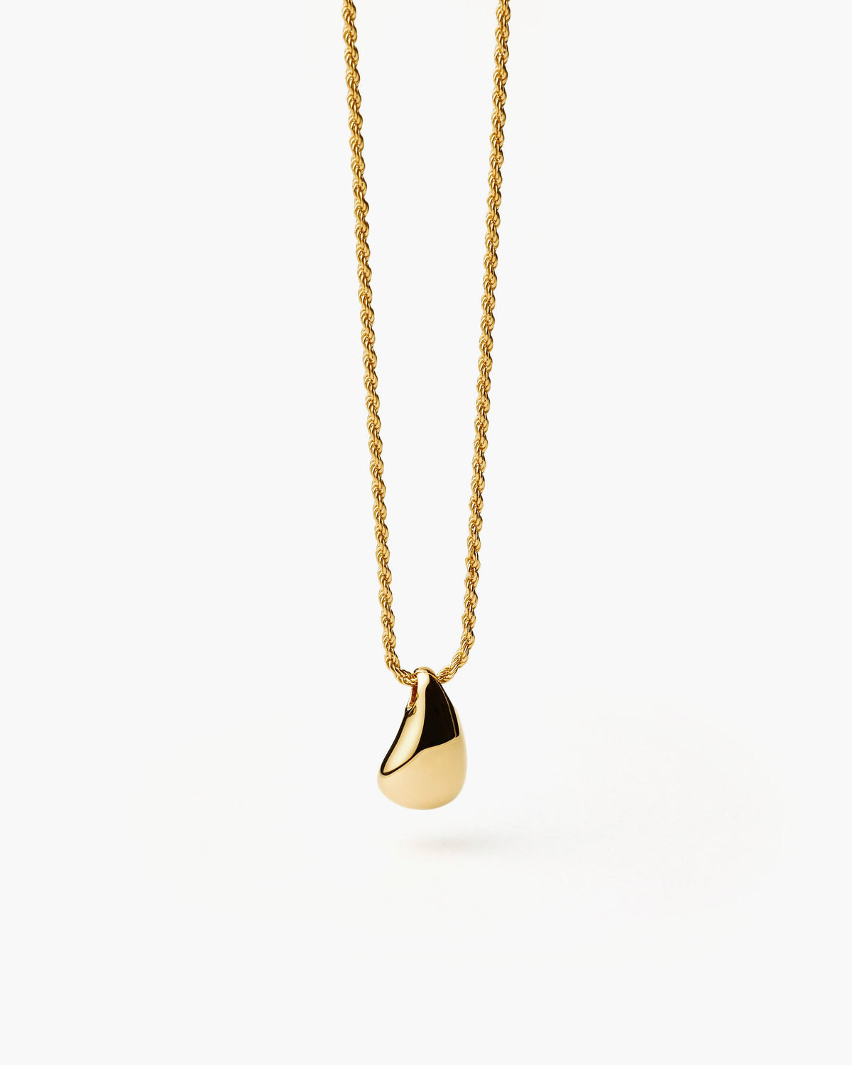Missoma Savi Sculptural Droplet Pendant Necklace in gold-plated brass, view 2