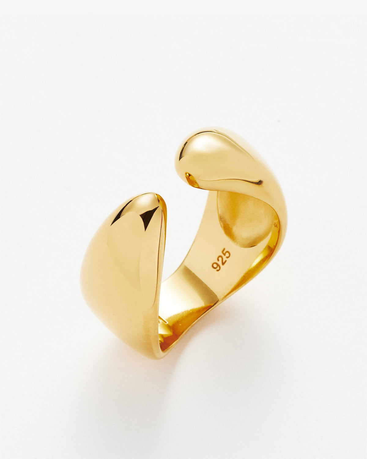 Missoma Savi Sculptural Open Stacking Ring in gold-plated brass