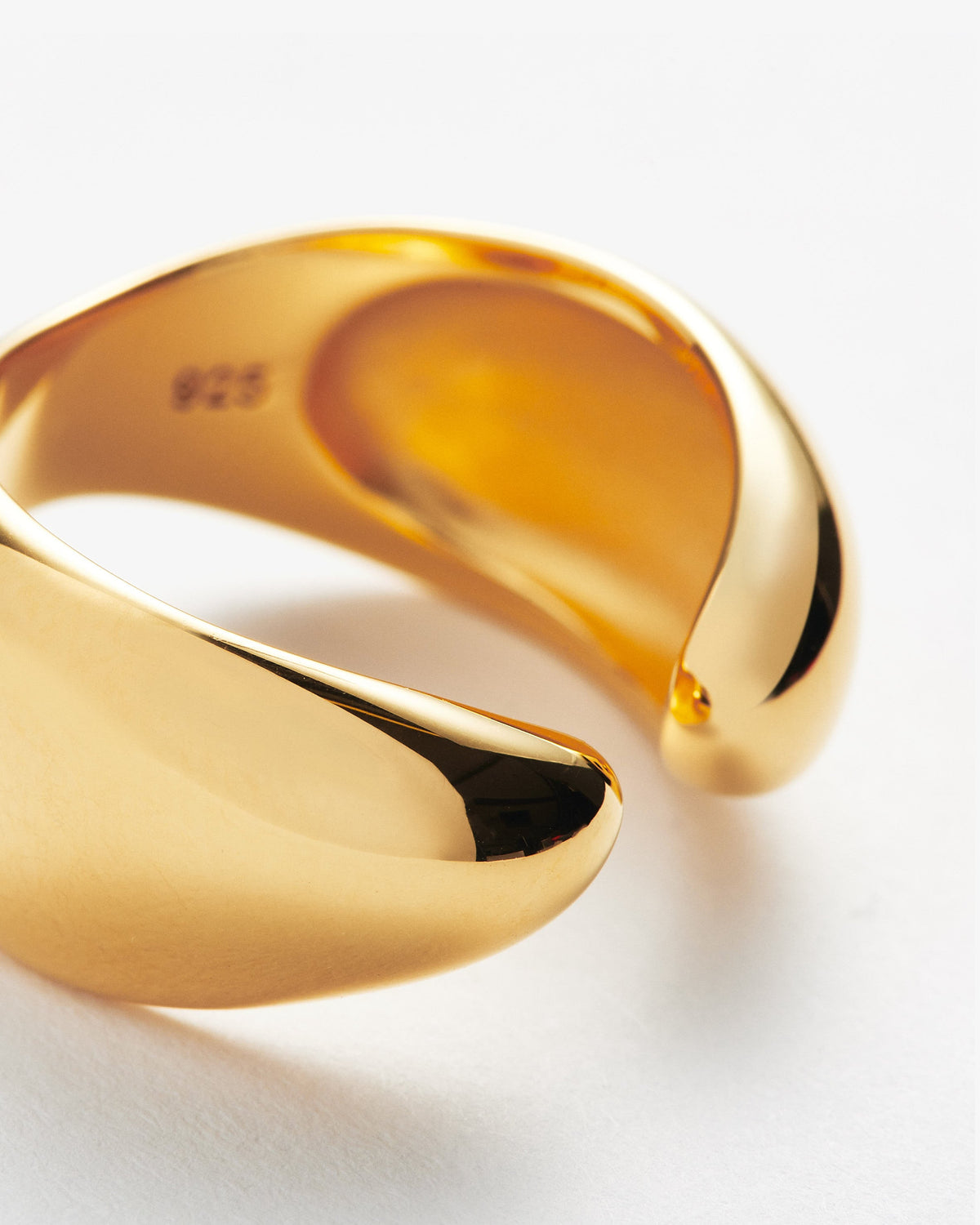 Missoma Savi Sculptural Open Stacking Ring in gold-plated brass, view 2