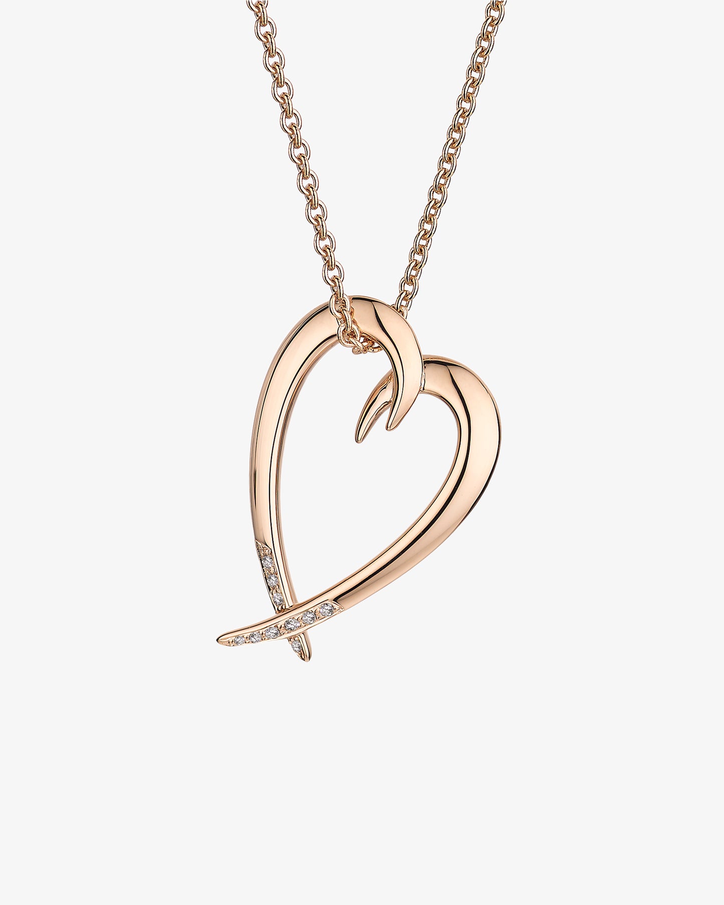 Hook Heart Diamond Pendant