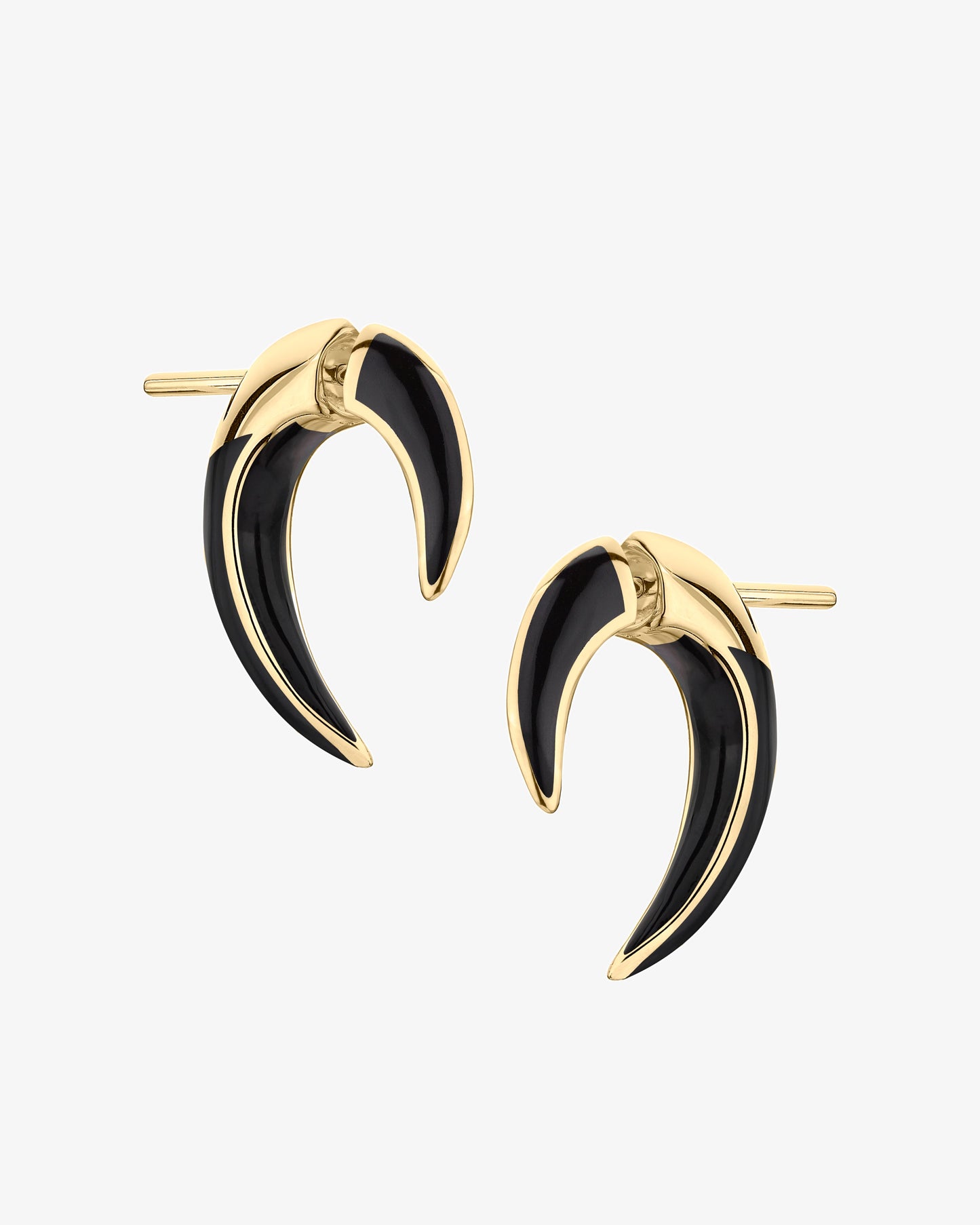 Shaun Leane Sabre Deco Talon Jet Enamel Earrings