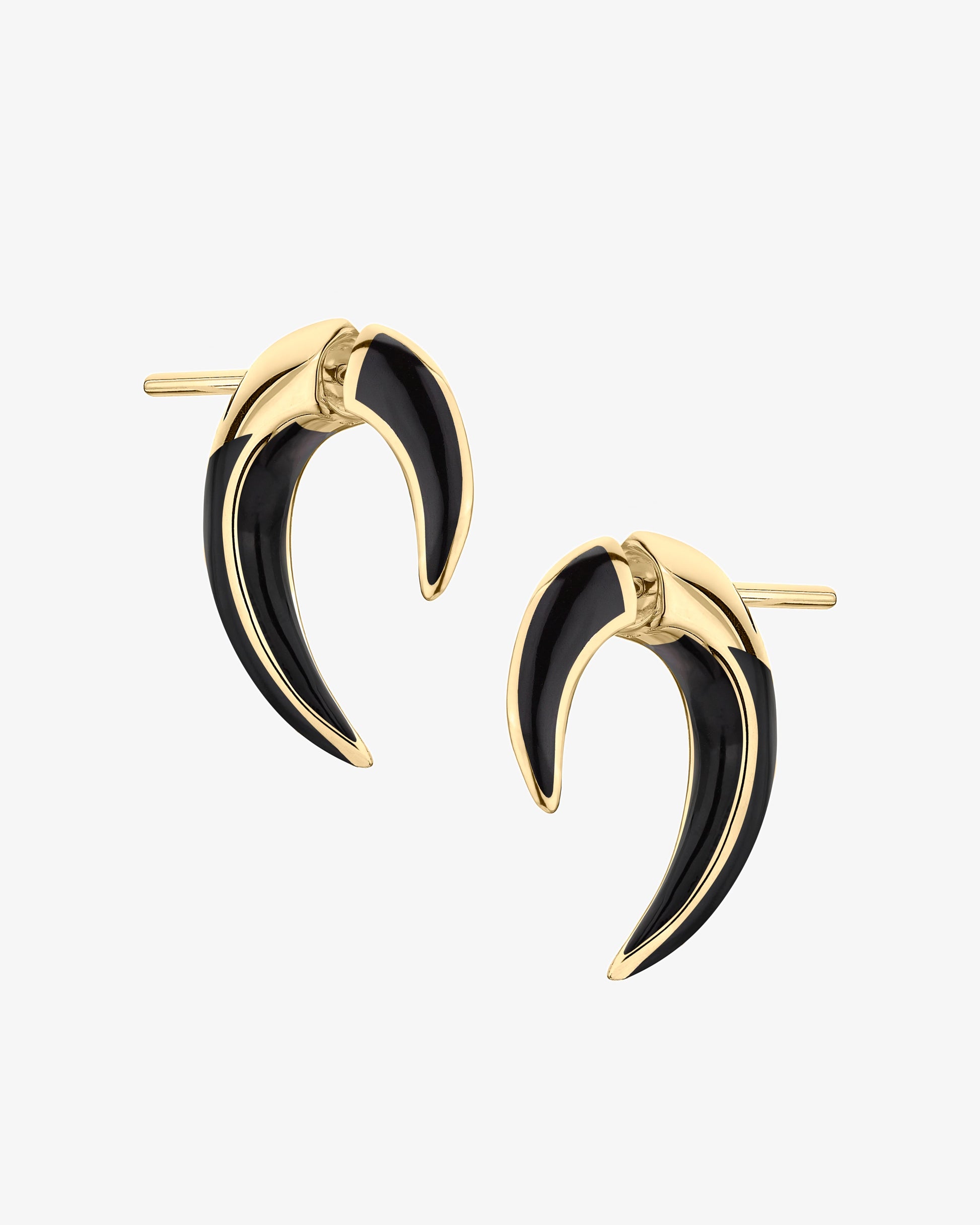 Shaun Leane Sabre Deco Talon Jet Enamel Earrings