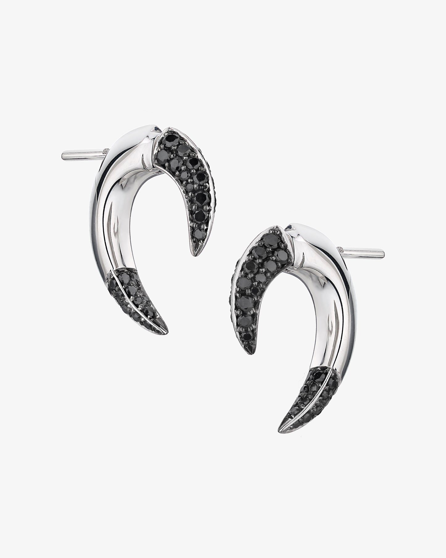 18K White Gold Small Talon Black Diamond Earrings