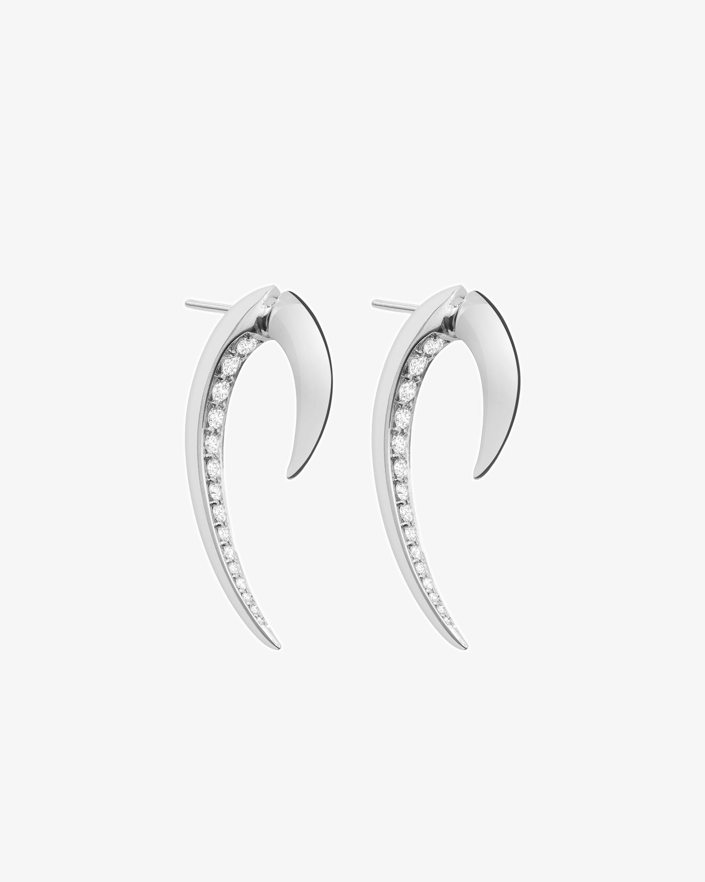 18K White Gold Hook Diamond Earrings