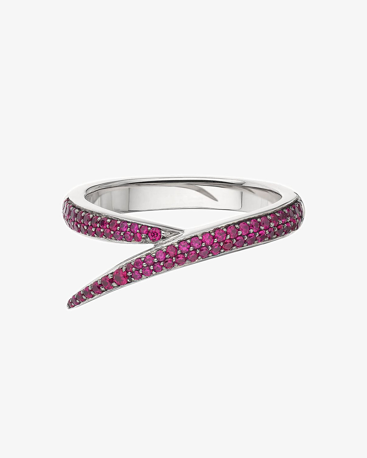 18K White Gold Interlocking Pink Sapphire Ring