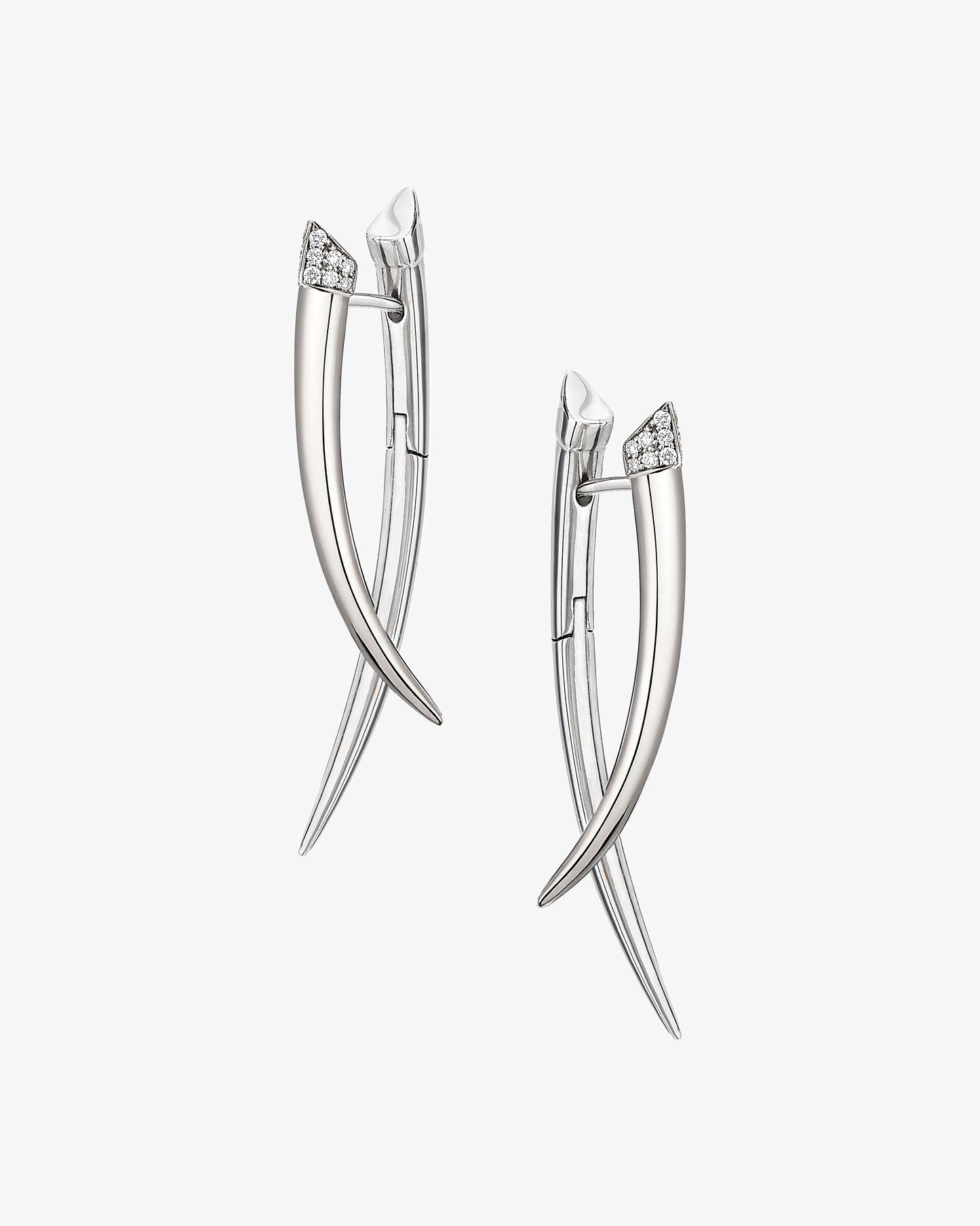 Sabre Crossover Diamond Pave Earrings