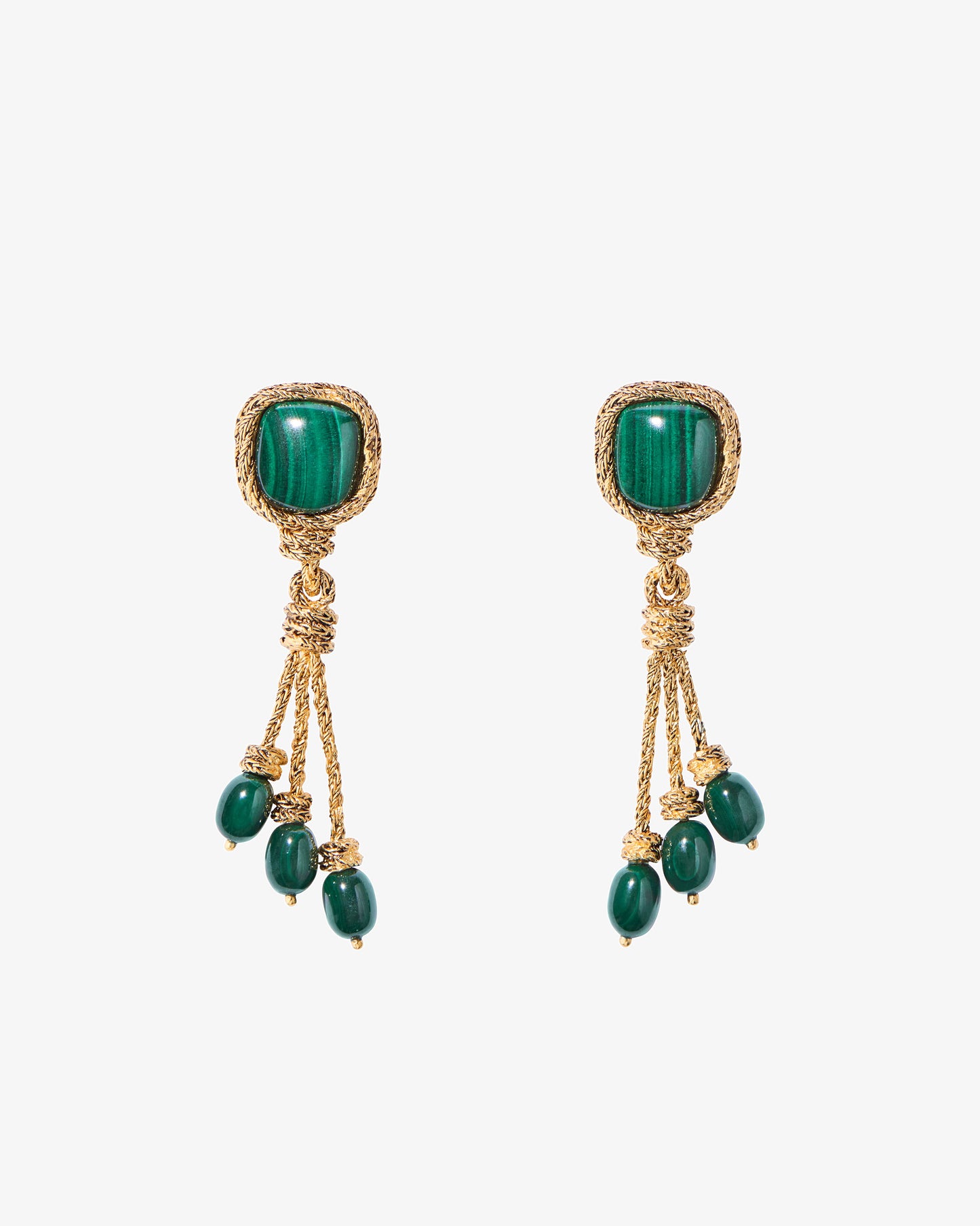 Malachite Miki Clip Earrings