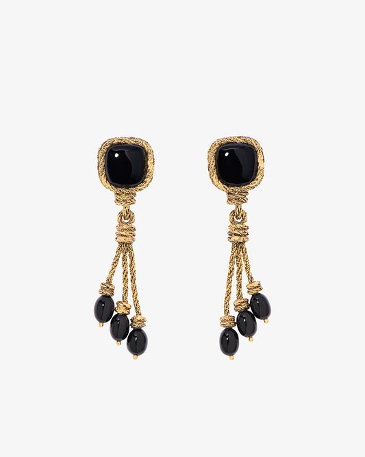 Miki Onyx Clip-On Earrings
