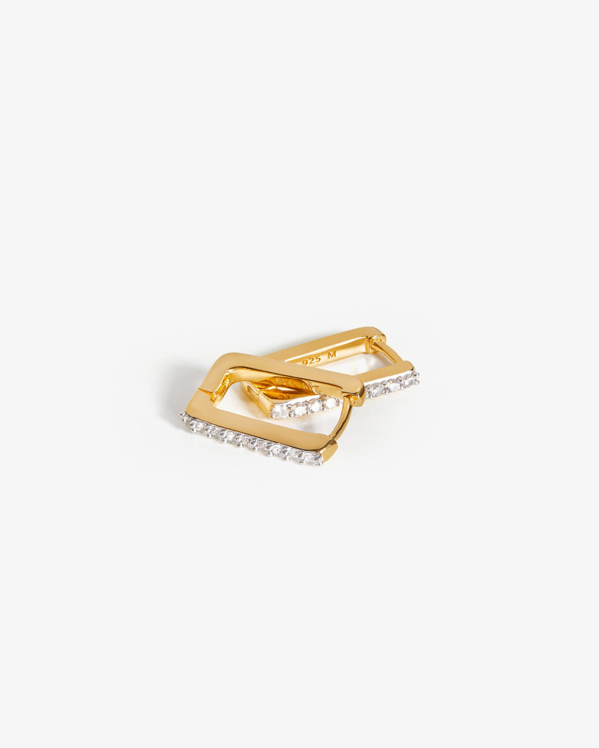 Missoma Pave Ovate Huggies in gold vermeil, view 2