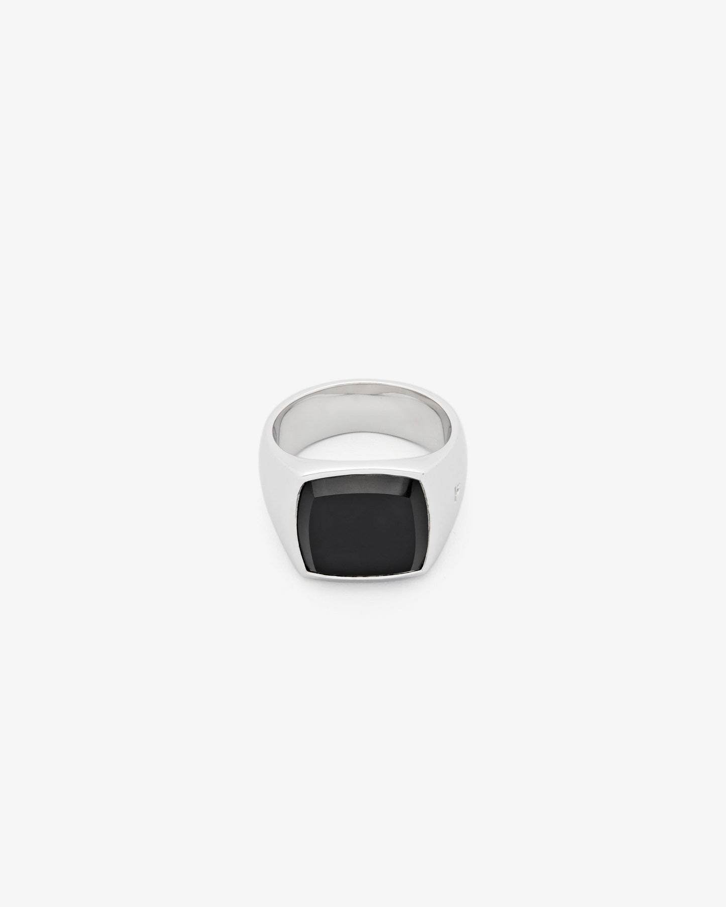 Tom Wood Cushion Polished Black Ring Onyx