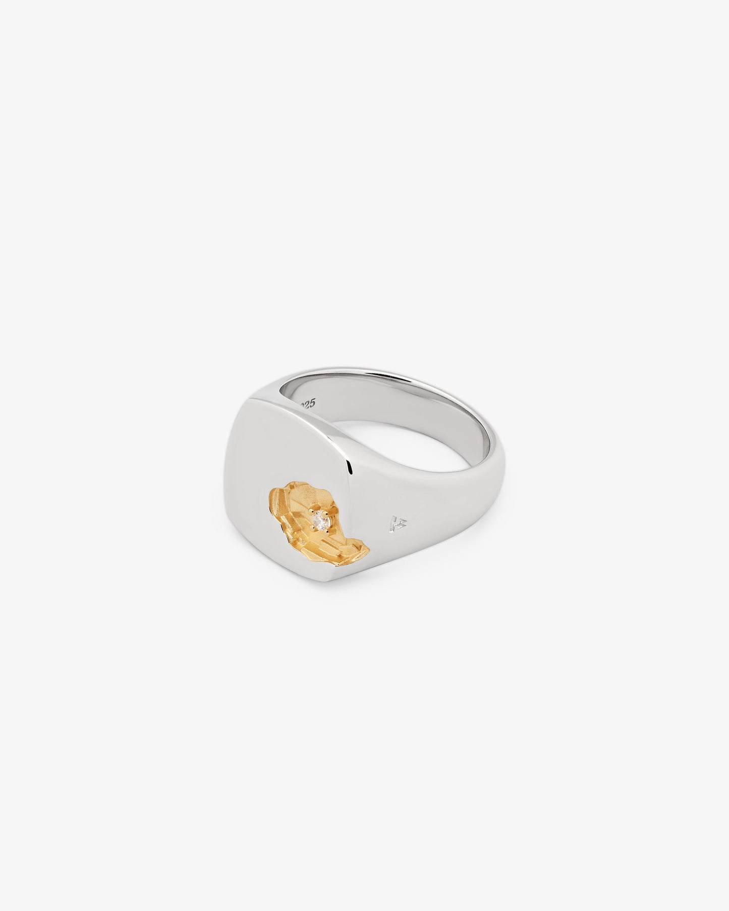 Tom Wood Mined Ring Large Diamond
