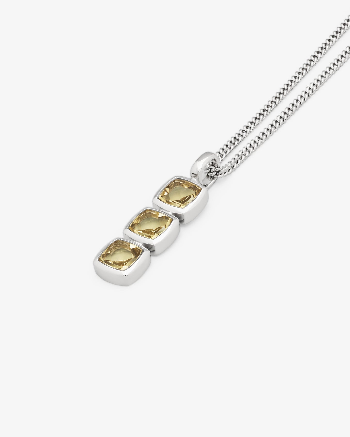 Tom Wood Mini Cushion Pendant Olive Quartz