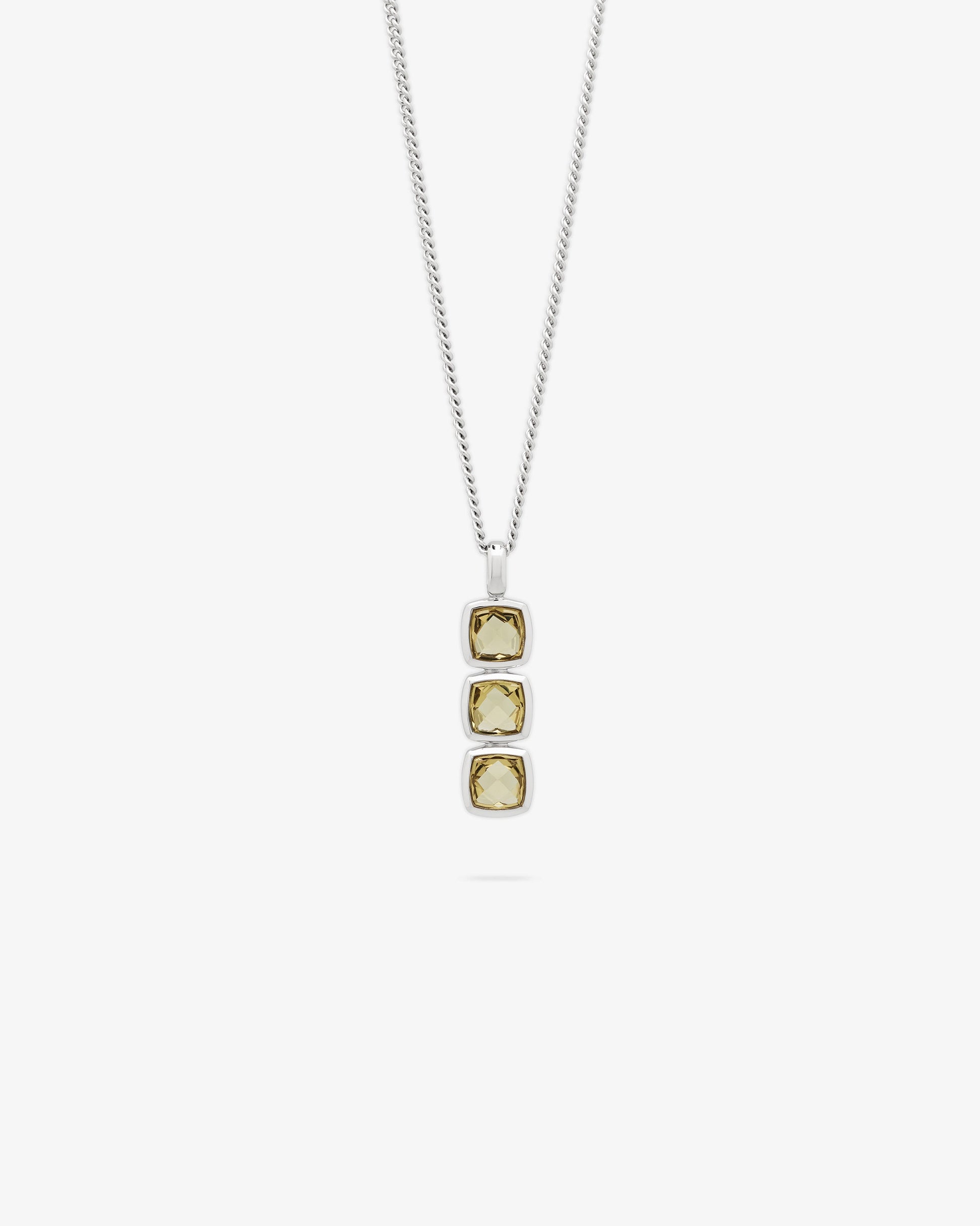 Tom Wood Mini Cushion Pendant Olive Quartz