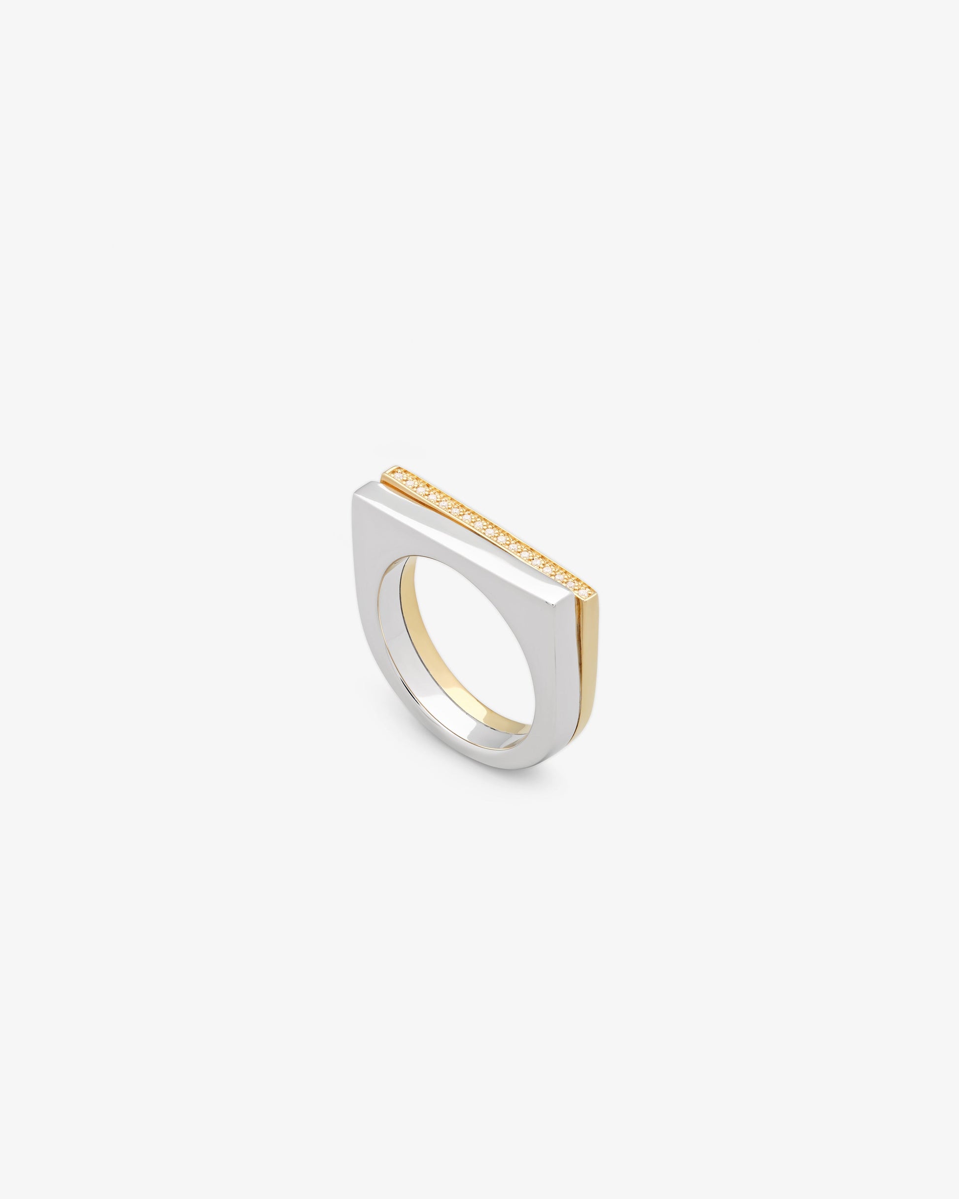 Tom Wood Step Ring Duo Diamonds