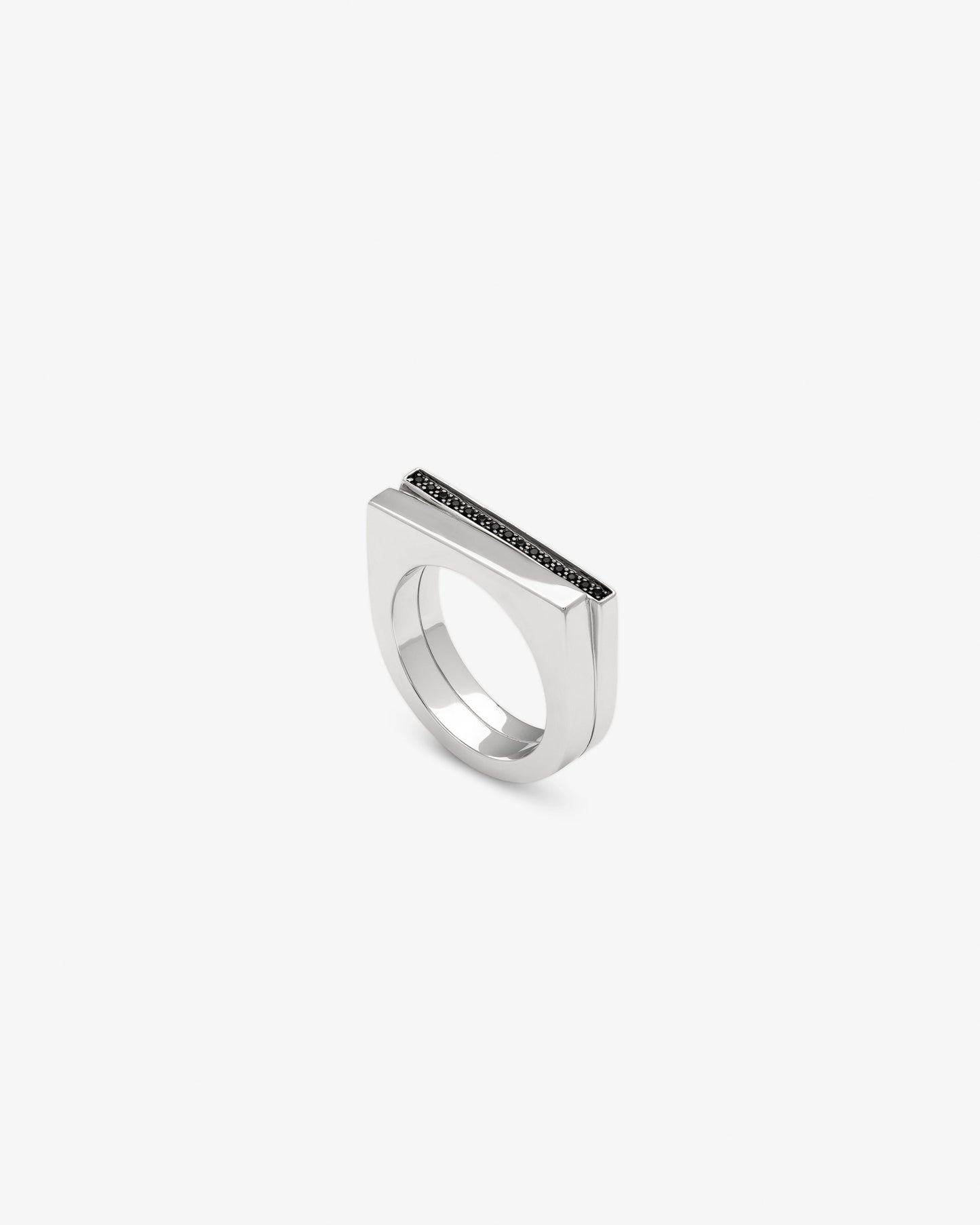 Tom Wood Step Ring Black Spinel