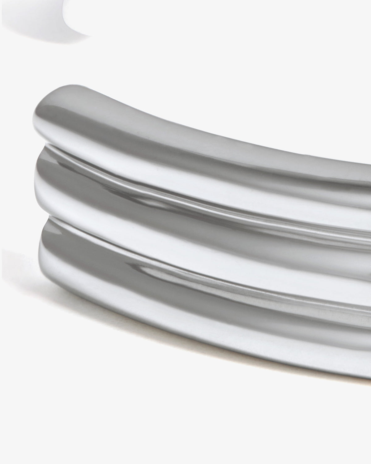 Missoma Fused Triple Ridge Cuff Bracelet in sterling silver, view 2