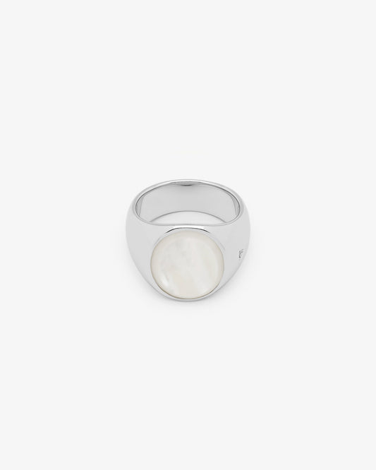 Tom Wood Oval White MOP Ring