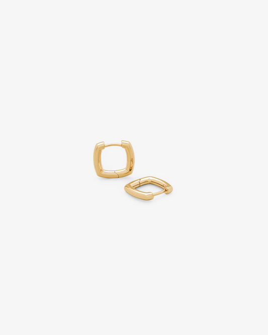 Tom Wood Frame Hoops Small in gold-plated sterling silver
