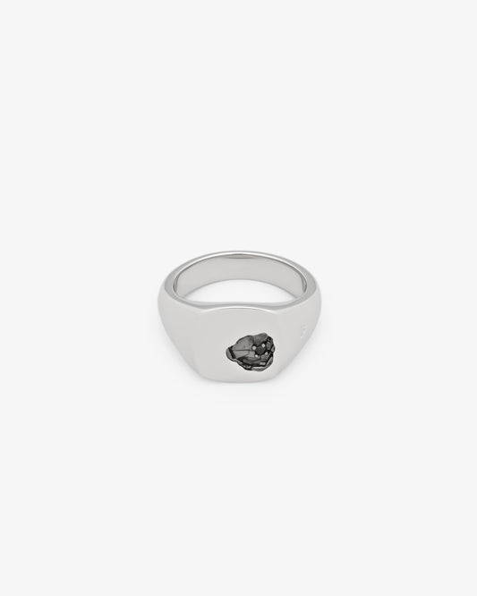 Tom Wood Mined Ring Small Black Spinel