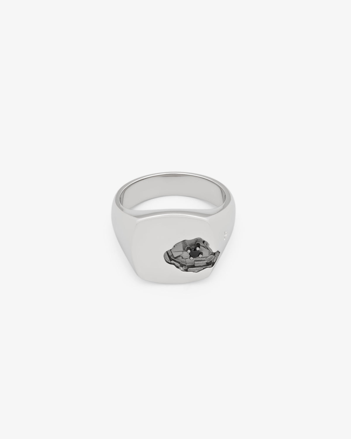 Tom Wood Mined Ring Large Black Spinel