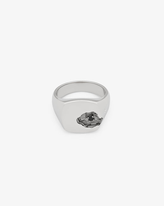 Tom Wood Mined Ring Large Black Spinel