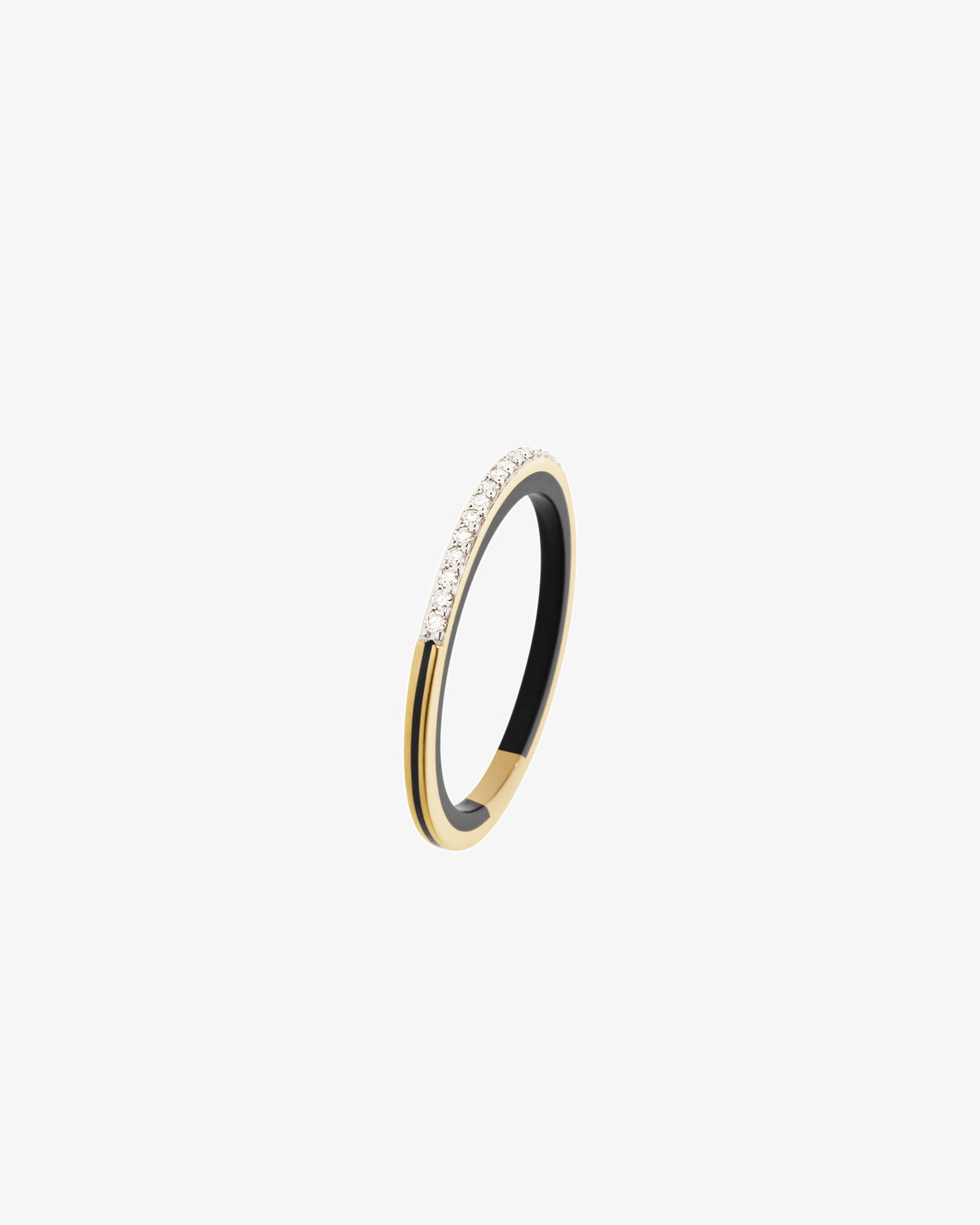 Maria Black Fine 14K Gold Lost Highway Lab Grown Diamond Ring Black, side view