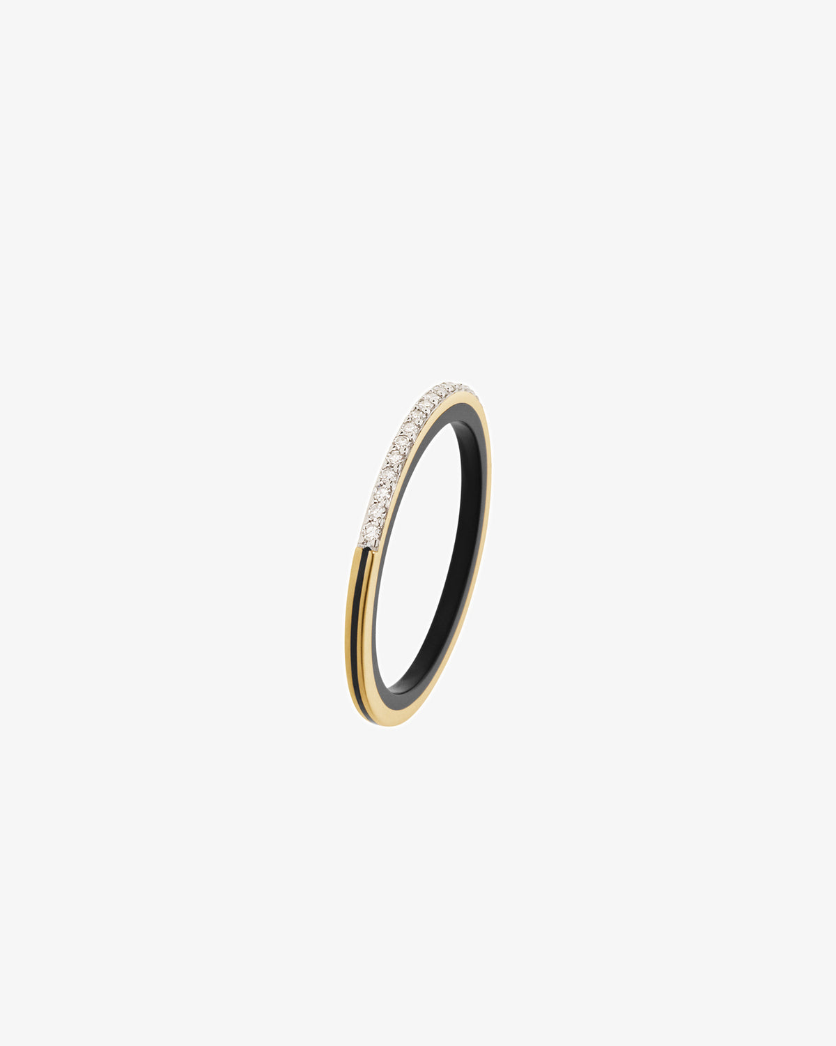 Maria Black Fine 14K Gold Lost Highway Lab Grown Diamond Ring Black, alternate view 2