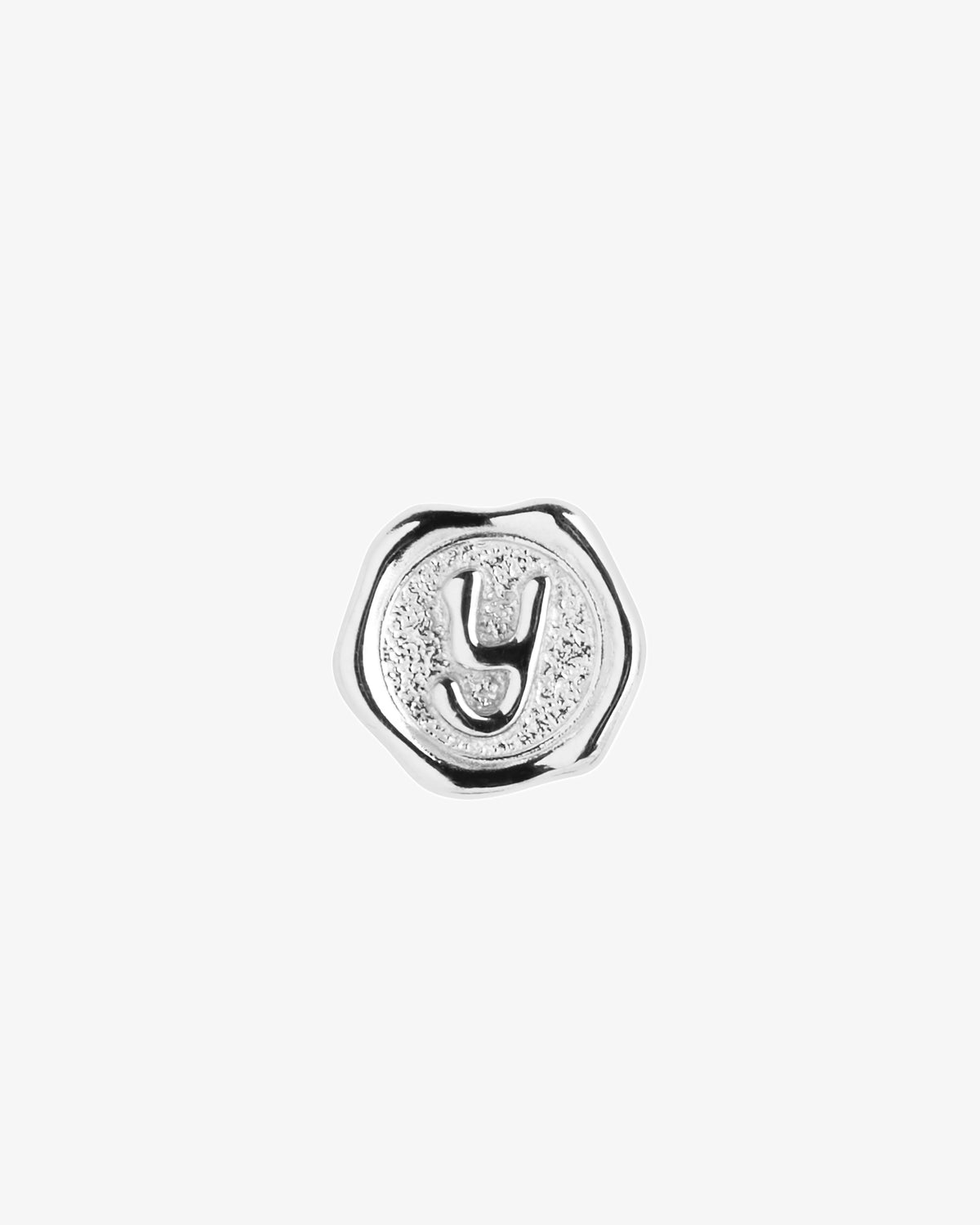 Maria Black Signet Coin Charm in 925 sterling silver, front view, view 2