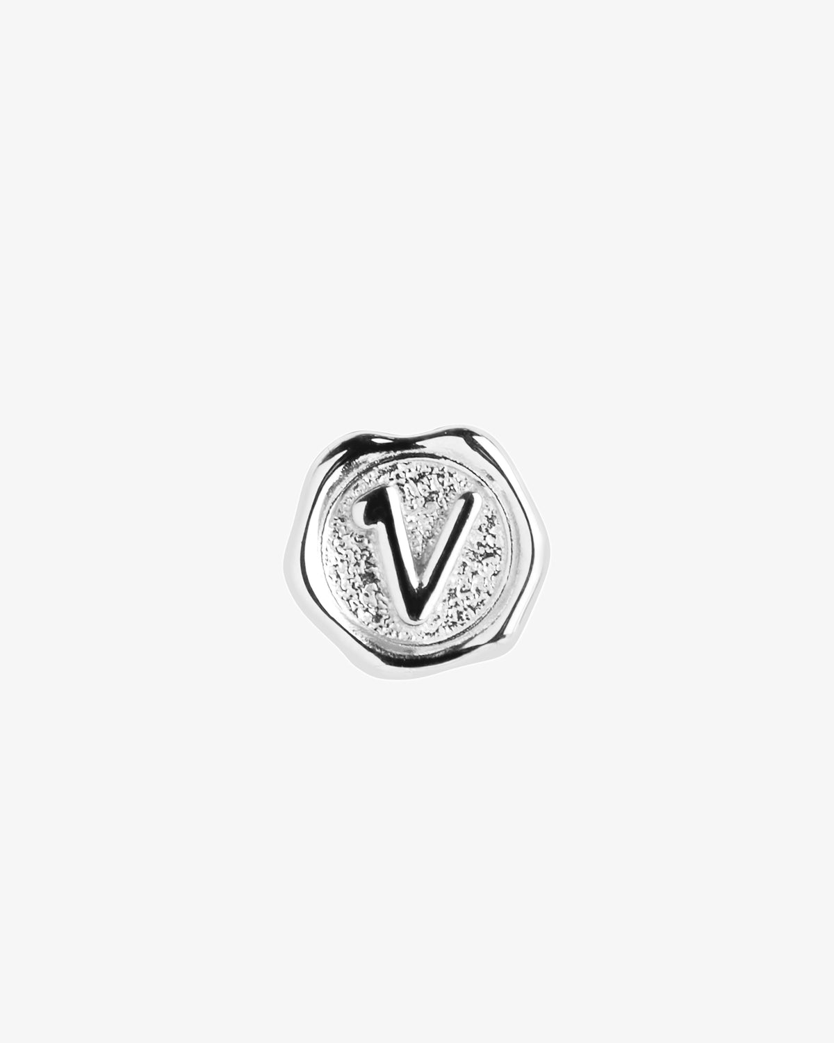 Maria Black Signet Coin Charm in 925 sterling silver, front view, view 5