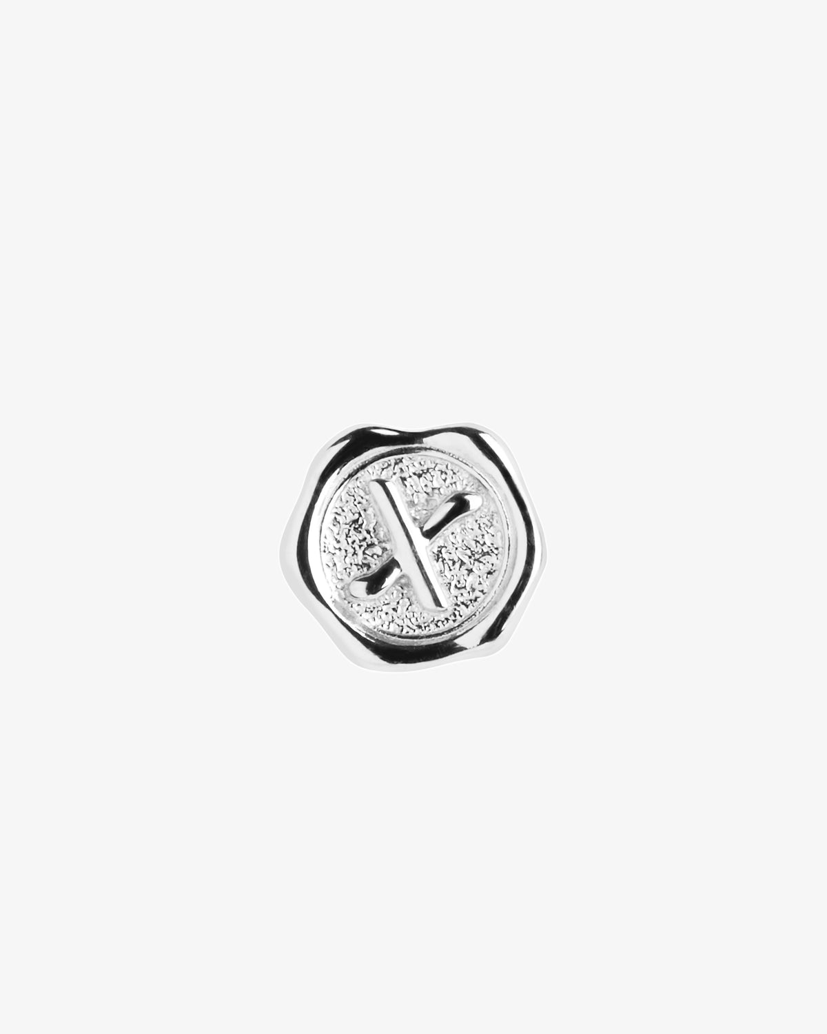 Maria Black Signet Coin Charm in 925 sterling silver, front view, view 3