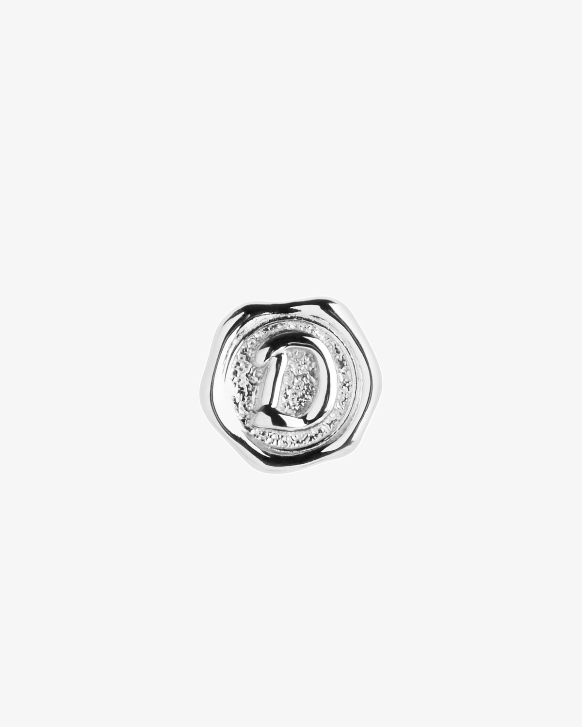 Maria Black Signet Coin Charm in 925 sterling silver, front view, view 23