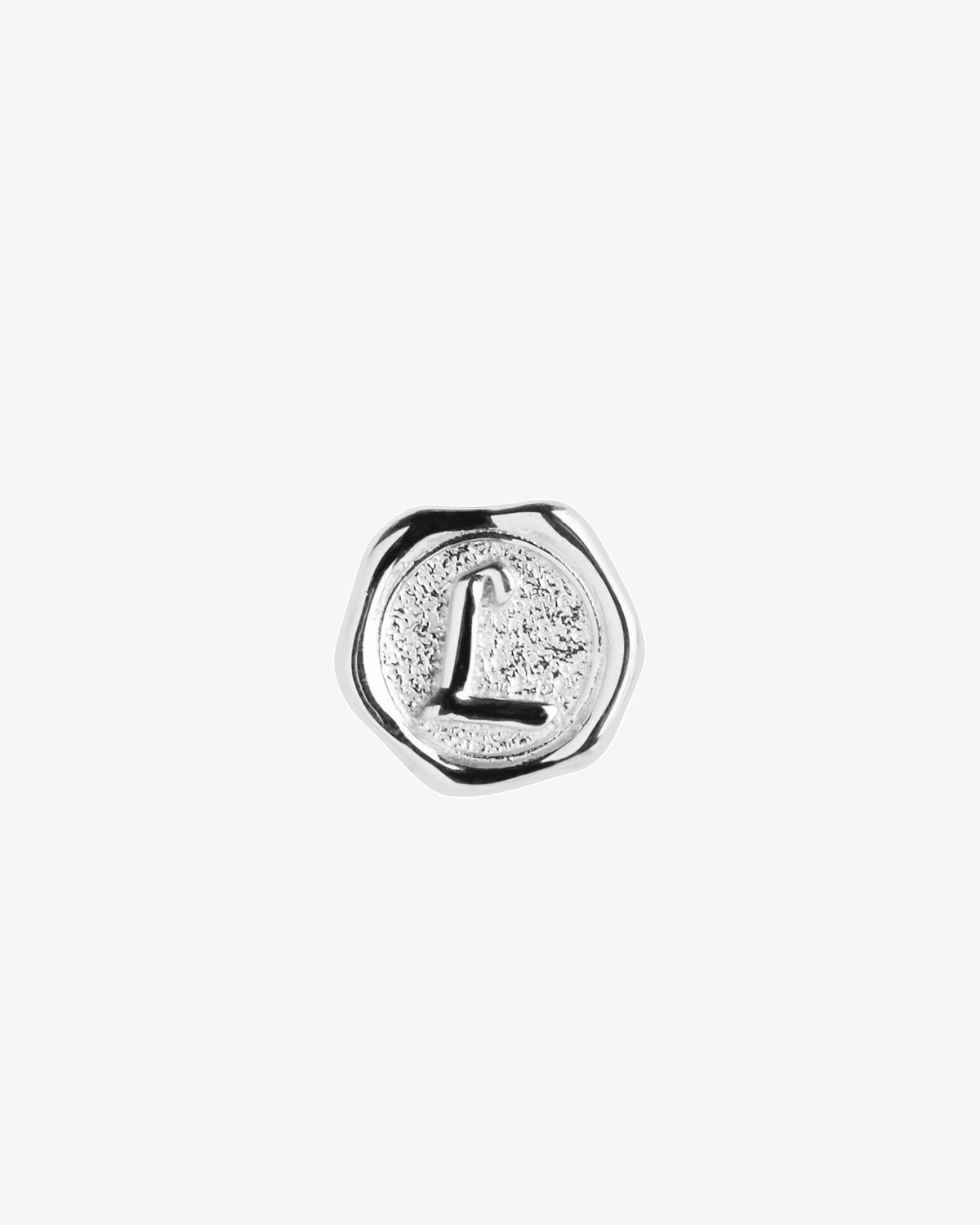 Maria Black Signet Coin Charm in 925 sterling silver, front view, view 15
