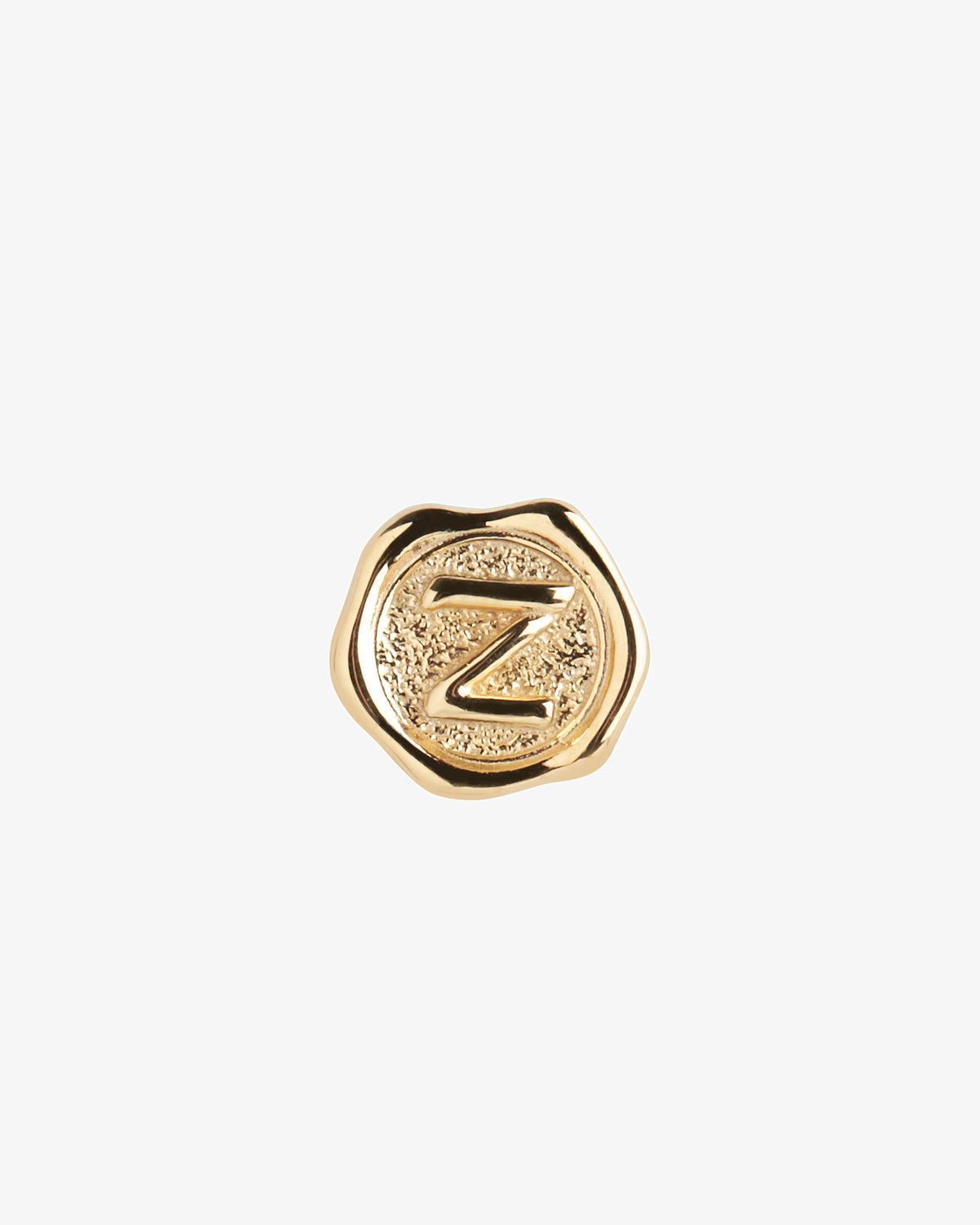 Maria Black Signet Coin Charm in gold-plated sterling silver, front view