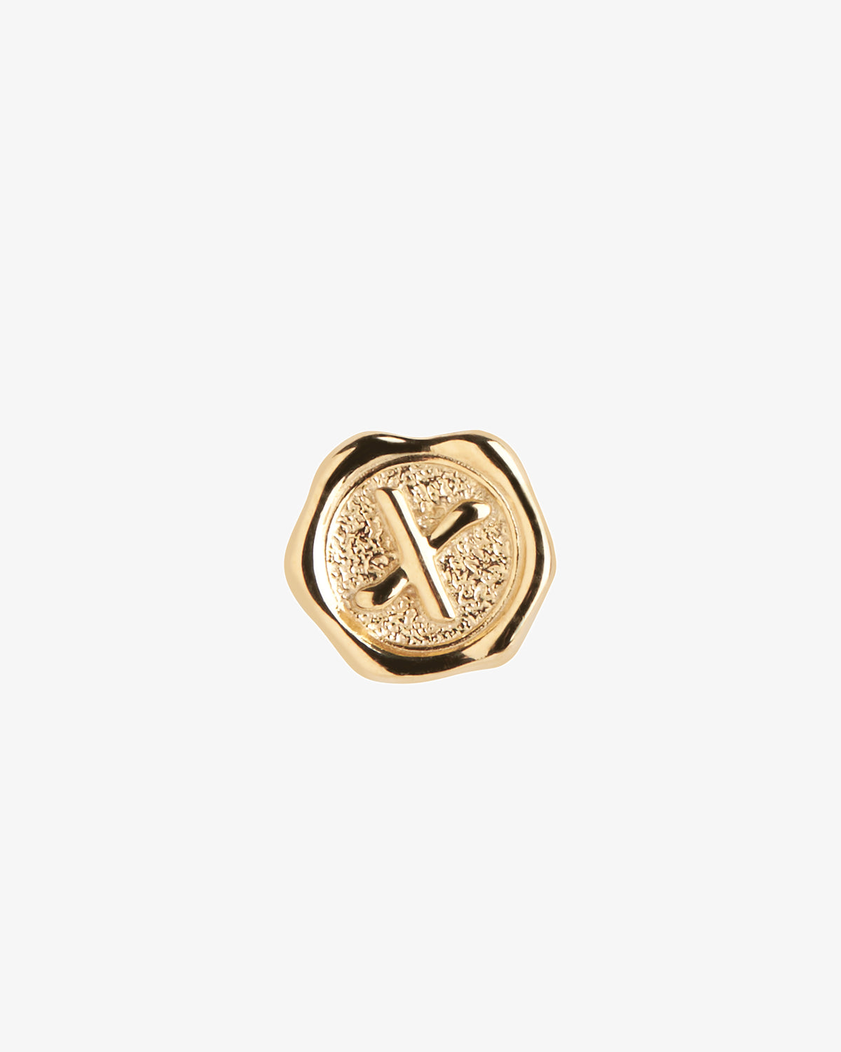 Maria Black Signet Coin Charm in gold-plated sterling silver, front view, view 3