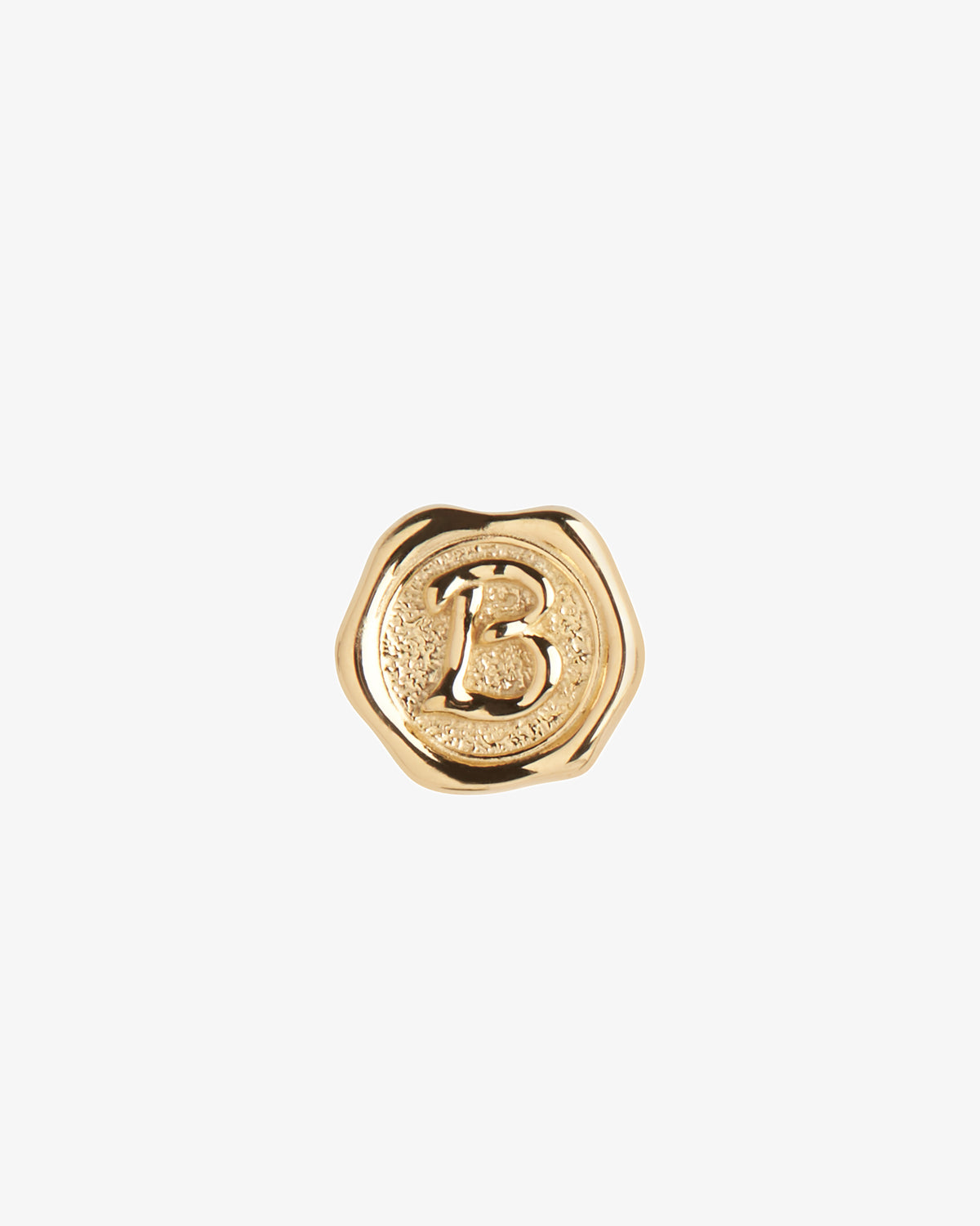 Maria Black Signet Coin Charm in gold-plated sterling silver, front view, view 25