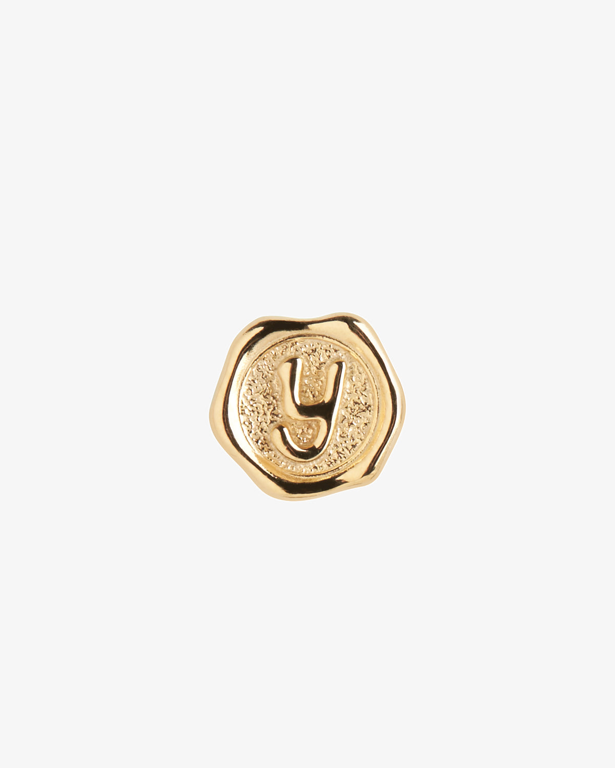 Maria Black Signet Coin Charm in gold-plated sterling silver, front view, view 2