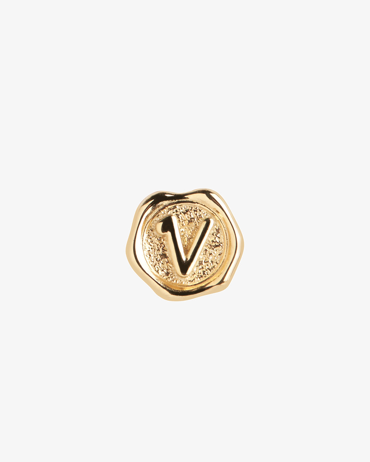Maria Black Signet Coin Charm in gold-plated sterling silver, front view, view 5