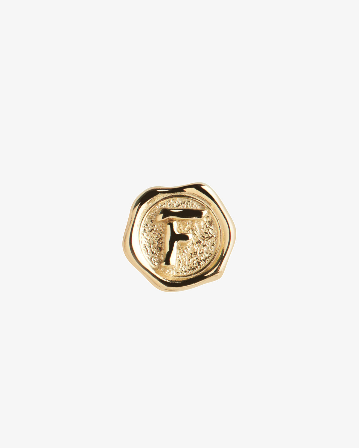Maria Black Signet Coin Charm in gold-plated sterling silver, front view, view 21