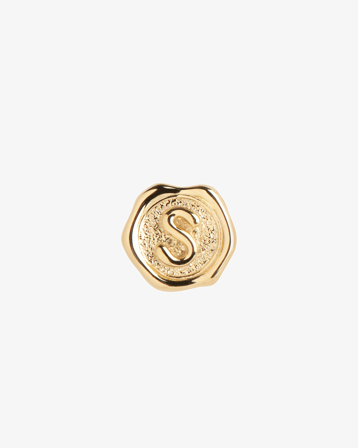 Maria Black Signet Coin Charm in gold-plated sterling silver, front view, view 8