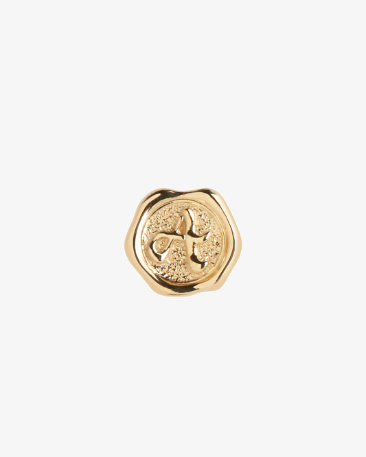 Maria Black Signet Coin Charm in gold-plated sterling silver