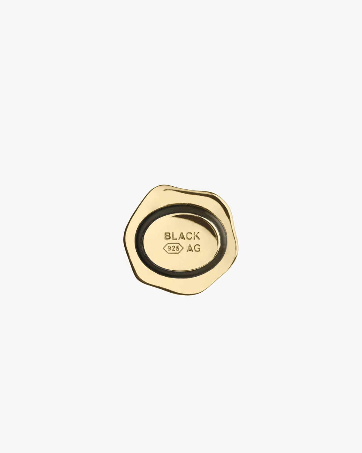 Maria Black Signet Coin Charm in gold-plated sterling silver, back view