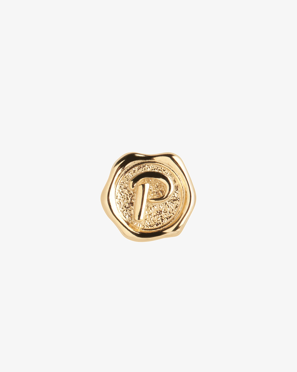 Maria Black Signet Coin Charm in gold-plated sterling silver, front view, view 11