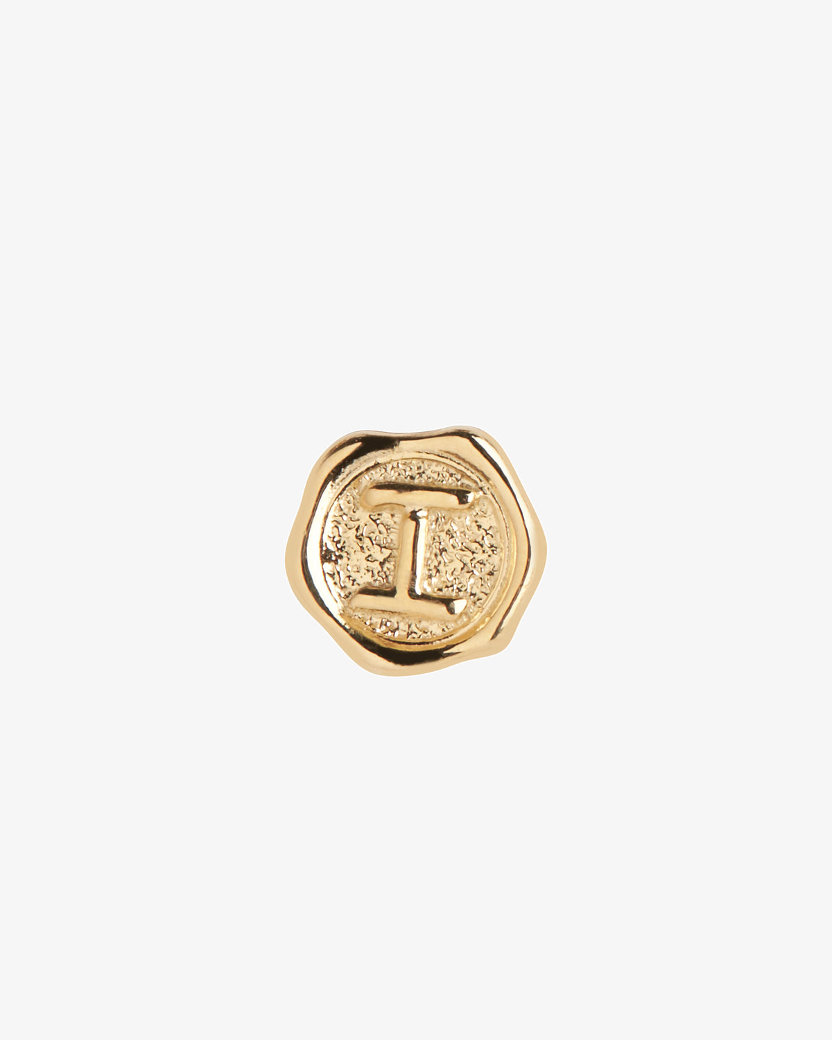 Maria Black Signet Coin Charm in gold-plated sterling silver, front view, view 18