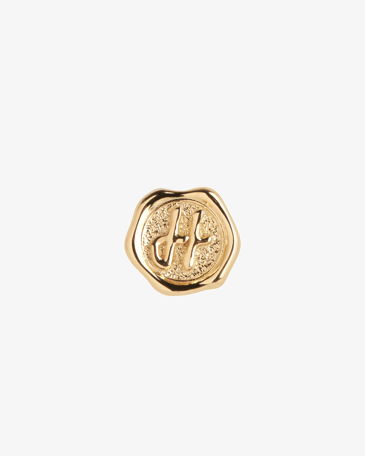 Maria Black Signet Coin Charm in gold-plated sterling silver, front view, view 19