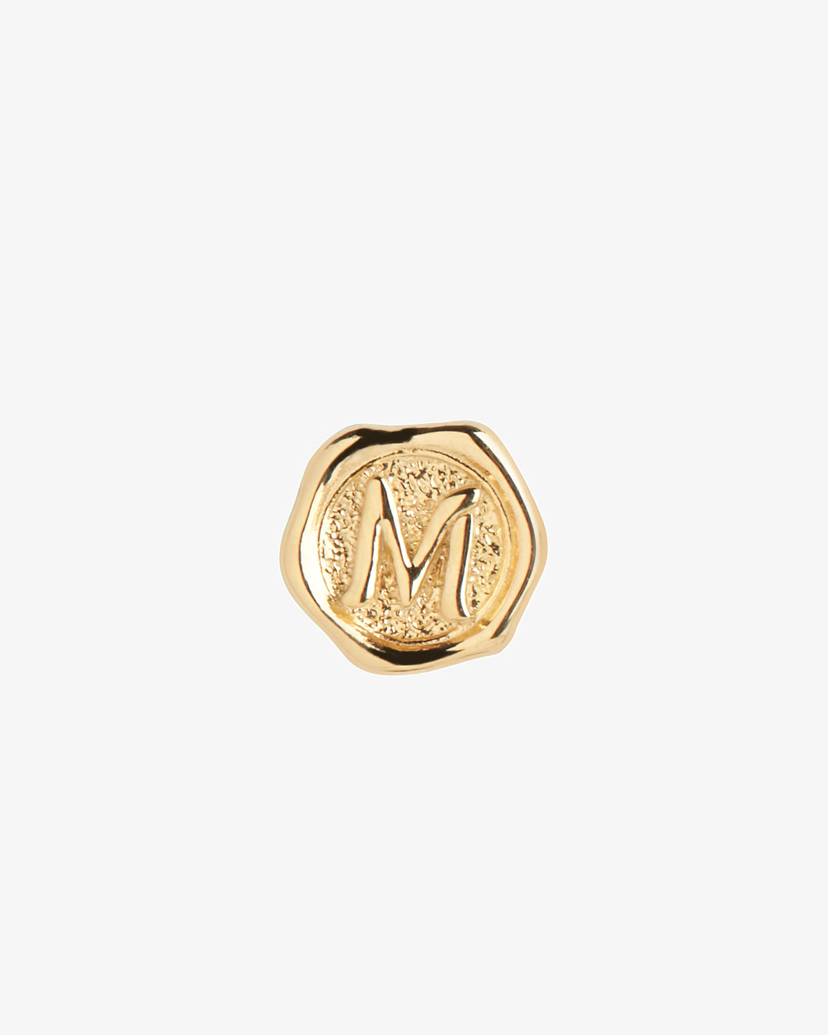 Maria Black Signet Coin Charm in gold-plated sterling silver, front view, view 14