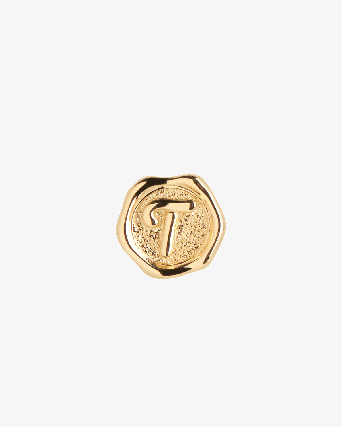 Maria Black Signet Coin Charm in gold-plated sterling silver, front view, view 7